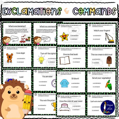 Exclamations And Commands Task Cards By Teach Simple