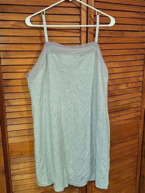 Comfort Choice Womens Stretchy Grey Camisole Size 2x Lace Trim Ebay