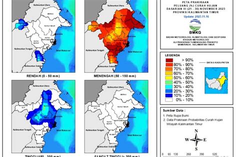 Kaltim Berpeluang 90 Persen Hujan Sedang Pada Dasarian III November