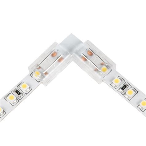 Solderless Clamp On L Connector For 8mm Single Color Led Strip Lights