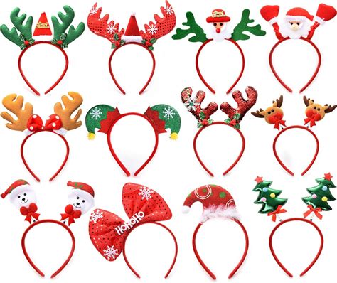 Amazon Fsmiling 12pack Adult Christmas Headbands Bulk Holiday