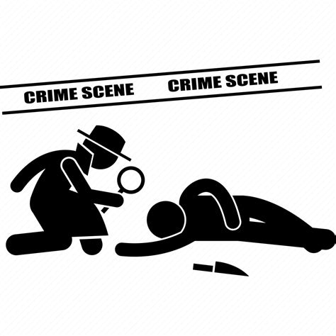 Crime Scene Csi Dead Detective Investigation Man Murder Icon