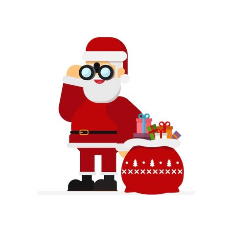 Premium Vector Santa Claus Holding Christmas Bag