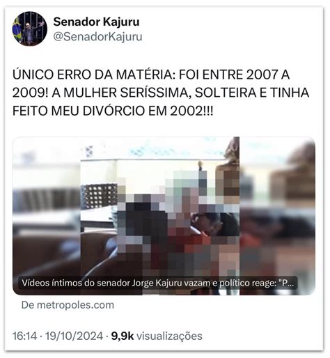 Kajuru confirma vazamento de vídeos íntimos nas redes Notícias do brasil