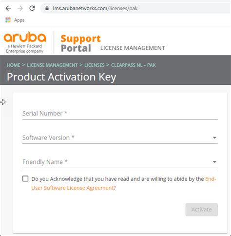 Activating Clearpass For A Hardware Appliance