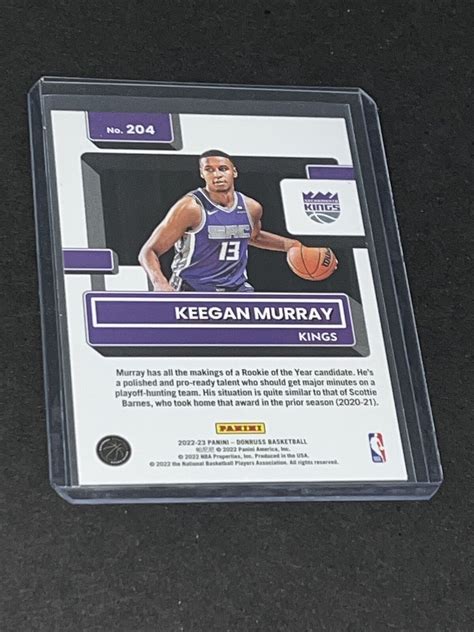 Panini Donruss Basketball Keegan Murray Green Holo Laser Rookie