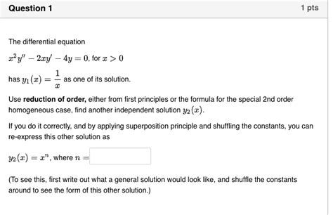 Solved The Differential Equation X2y′′−2xy′−4y 0 For X 0