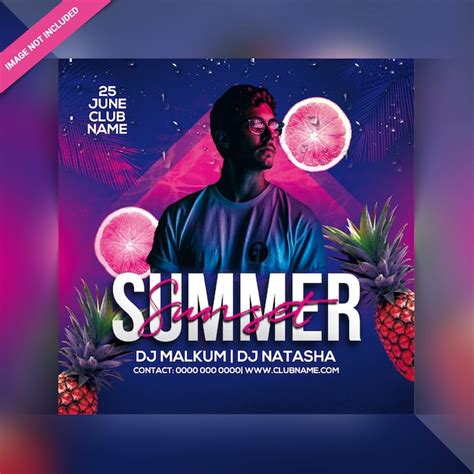 Premium Psd Summer Sunset Party Flyer