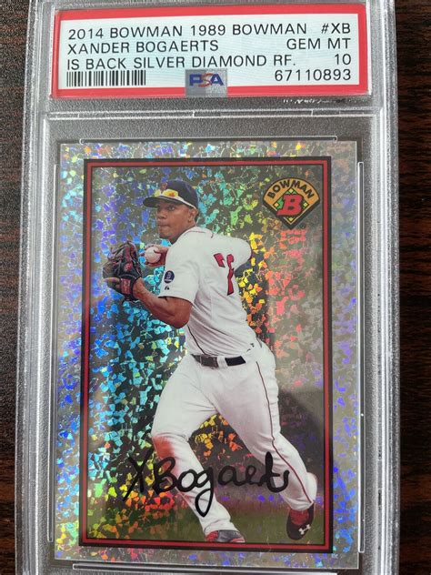 2014 Bowman Xander Bogaerts 1989 Silver Diamond Refractor Psa 10 Rc