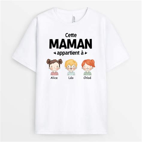 Cette Mamie Appartient À Cadeau Personnalisé T Shirt Pour Mamie Ma