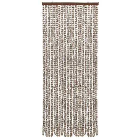 VidaXL Vliegengordijn 56x185 Cm Chenille Taupe En Wit Leen Bakker