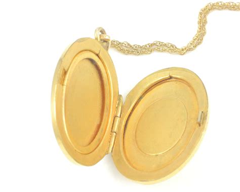 Vintage Gold Filled Cameo Locket Necklace 1930s Lestage Shell Cameo