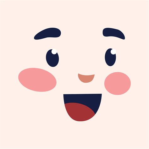 vector cute faces kawaii on white background 29238424 Vector Art at ...