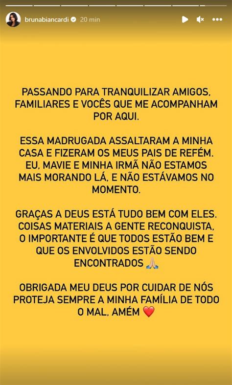 Criminosos Armados Invadem Casa Dos Pais De Bruna Biancardi M E Da