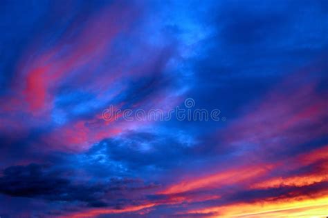 Texture Of Bright Evening Sky During Sunset Stock Photo Image Of