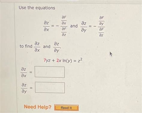 Solved Use The Equations ∂x∂z −∂z∂f∂x∂f And ∂y∂z −∂z∂f∂y∂f