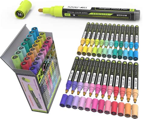 Tooli Art Black And White Acrylic Paint Markers Paint Pens Set For Rock