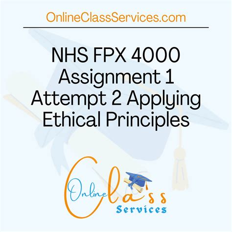 Nhs Fpx Assignment Applying Ethical Principles Online Class