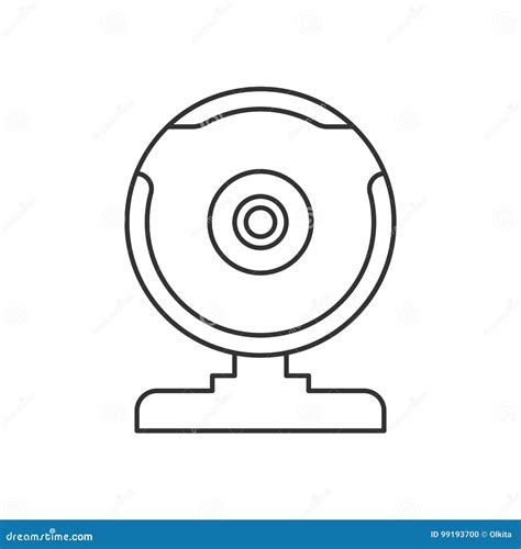 Isolated Black Outline Web Camera On White Background Line Icon Stock
