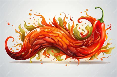 Premium Vector Chilli Fire Pepper Flamed Spicy Pepper Pod Burning Red Peppers Icon Vector