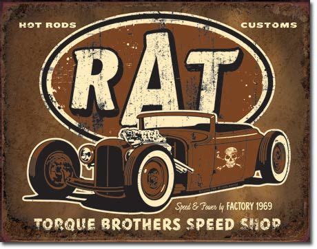 Metalowy Plakat Reklamowy Blacha Tin Sign Usa Rat Rod Salon Braci