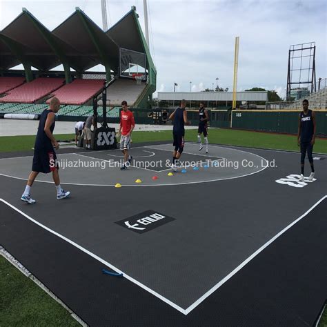 Enlio Fiba Certified Outdoor 3 On 3 Basketball Court Flooring China