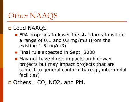 Ppt Revised National Ambient Air Quality Standards Naaqs Powerpoint