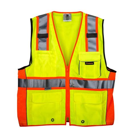 TR Industrial Large 3M Class 2 Safety Vest with Pockets and Zipper Closure-TR88055-3M-L - The ...