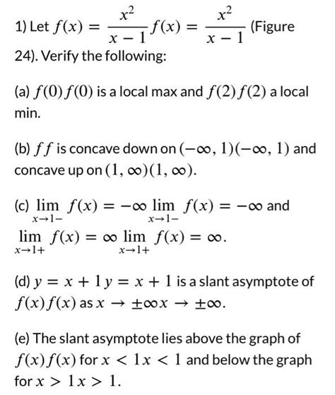 Solved 1 Let F X X−1x2f X X−1x2 Figure 24 Verify The