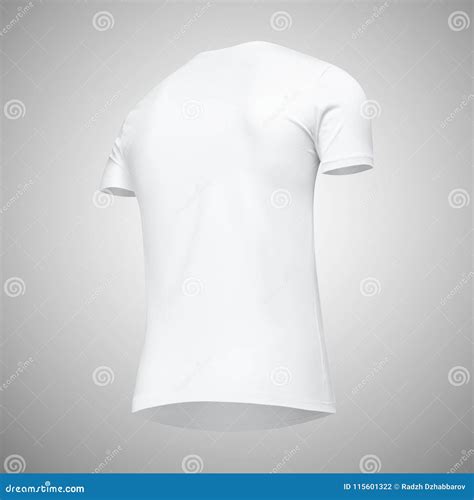Blank Template Men White T Shirt Short Sleeve Back View Bottom Up Half