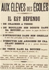 BIBLIO Aux élèves des écoles Il est défendu de cracher à terre