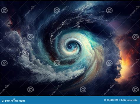 View of a Tornado from Space. AI Generated Stock Illustration ...