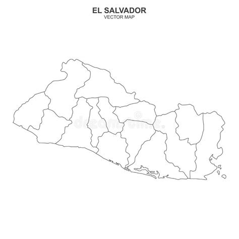 Mapa Pol Tico De El Salvador Aislado De Fondo Blanco Ilustraci N Del