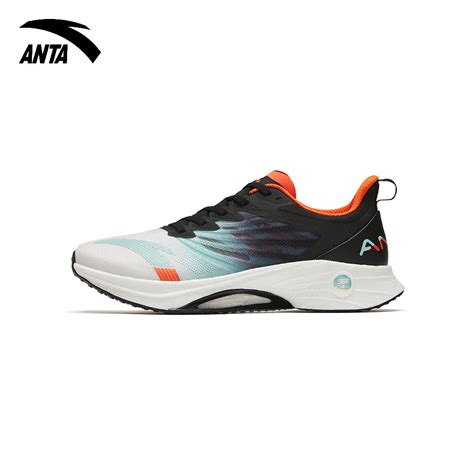 Anta Men Nitroedge Mach 3 0 Running Shoes Paper White Black Orange Kasut Larian Shopee Malaysia