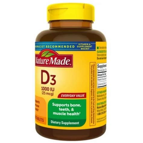 Nature Made Vitamin D3 1000 Iu 25 Mcg Tablets 350 Tablets Pick ‘n Save