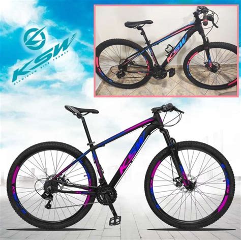 Bicicleta Ksw Xlt Marchas Freio A Disco Quadro Alum Nio Mtb