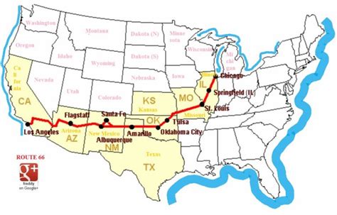 Central Library Labeled Map With Route 66 In California Map - Klipy ...