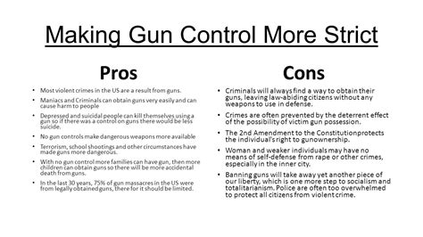 Gun Control Debate Pros And Cons