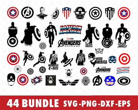 Captain America SVG Bundle Files for Cricut, Silhouette, Cap | Inspire ...