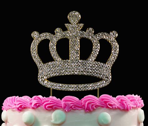 Gold Crown Birthday Cake Toppers Bling Princess Cake Topper Etsy