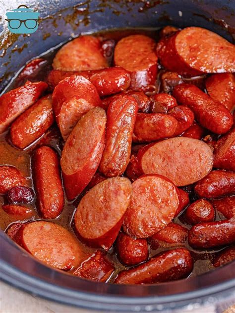 Crock Pot Glazed Sausages Sausage Crockpot Recipes Sausage Crockpot Smoked Cooking