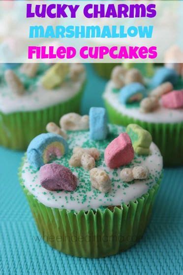 Lucky Charm Cupcakes With Marshmallow Filling Wheel N Deal Mama Yummy Cupcakes Marshmallow