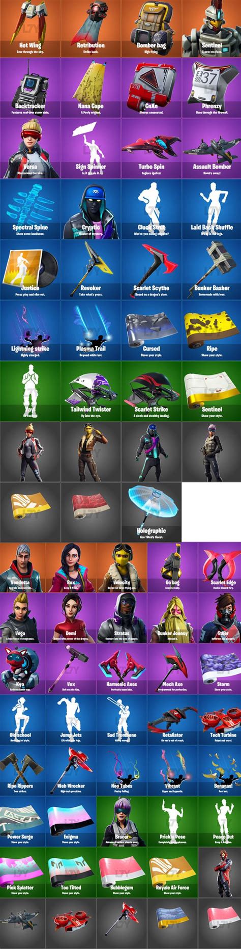 50 Fortnite Season 9 Battle Pass Skins Names 213941 Fortnite