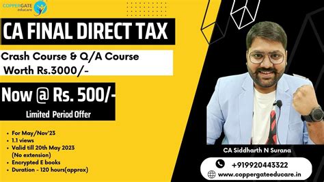 Ca Final Direct Tax Mat Lecture 2 May Nov 2023 Ca Siddharth