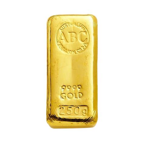 Buy 250g Cast Gold Bullion Bar (9999 Purity) From ABC Bullion