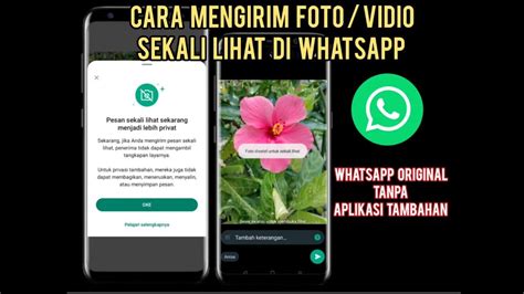 Cara Mengirim Foto Vidio Hanya Sekali Lihat Di Whatsapp Youtube