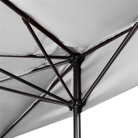 Abccanopy 9ft Outdoor Small Patio Half Umbrella With Uv Resistant Fabric And Crank Handle Gray