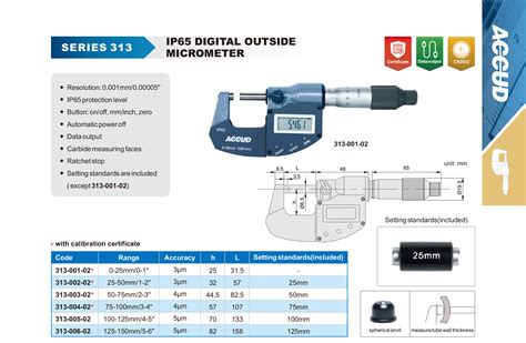 Ip Digital Outside Micrometer Accud