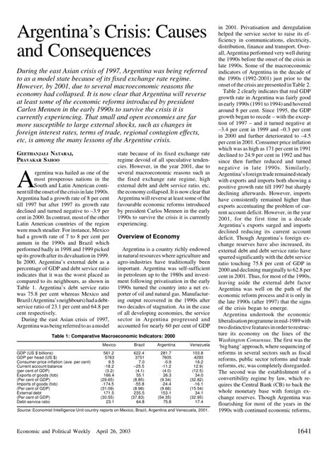 (PDF) Argentina's Crisis: Causes and Consequences