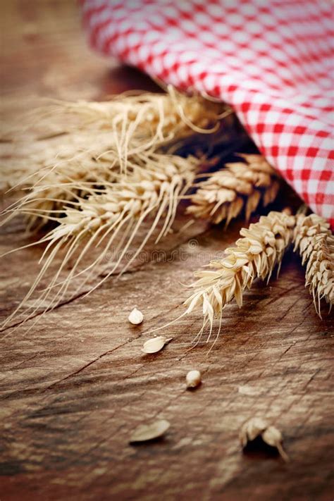 Tarwe Op De Houten Achtergrond Stock Foto Image of ingrediënten